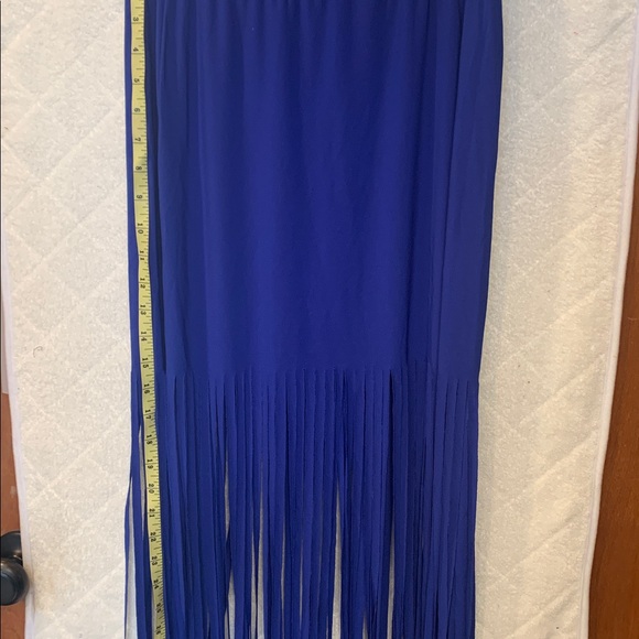NWOT Venus Royal blue maxi fringe skirt - Picture 5 of 5